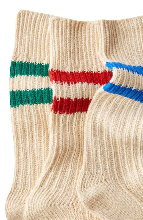Cotton On 3 Pack Varsity Socks In Neutral