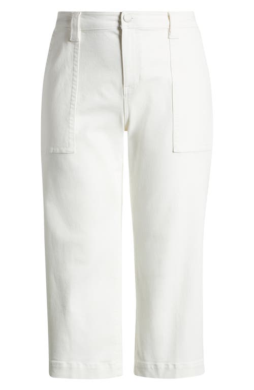 Liverpool Los Angeles Stride Patch Pocket Crop Wide Leg Jeans In Bone White