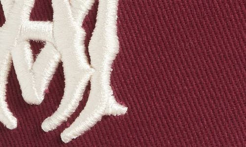 Amiri Ma Two-tone Cotton & Leather Snapback Baseball Cap In Burgundy