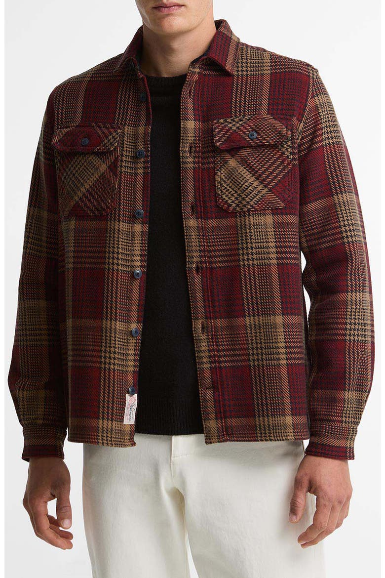 Millom Relaxed Houndstooth Shirt, Main, color, RED