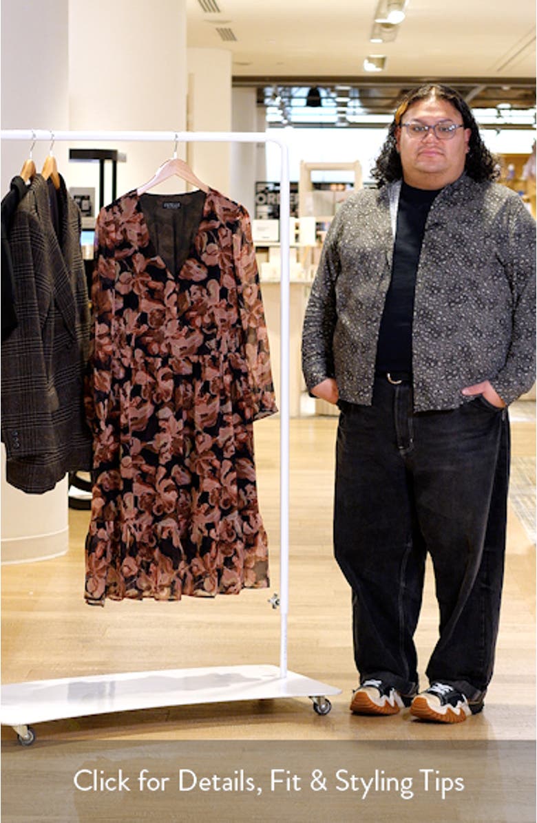 Natalia Floral Long Sleeve Midi Dress, sales video thumbnail