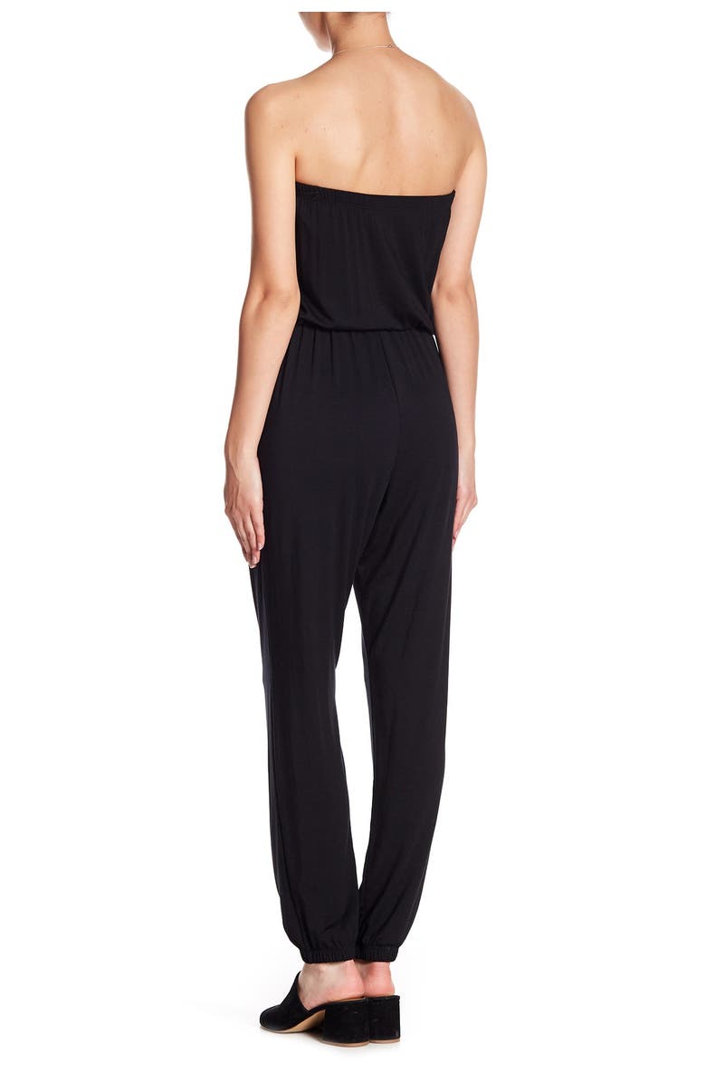 GO COUTURE Kaitlyn Strapless Jumpsuit, Alternate, color, Black