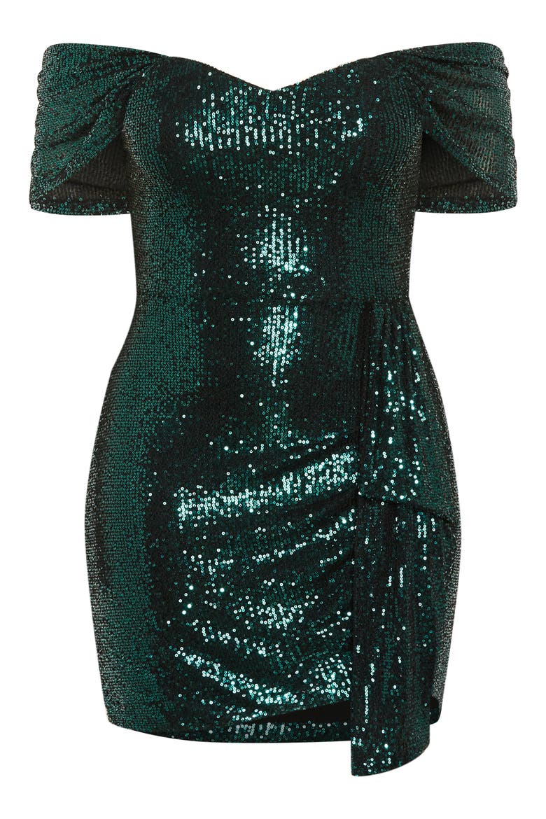 Liana Sequin Minidress, Alternate, color, EMERALD