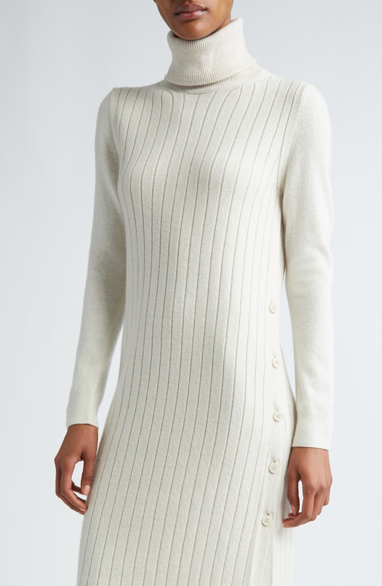 Eleventy Long Sleeve Virgin Wool & Cashmere Turtleneck Sweater Dress, Alternate, color, 
