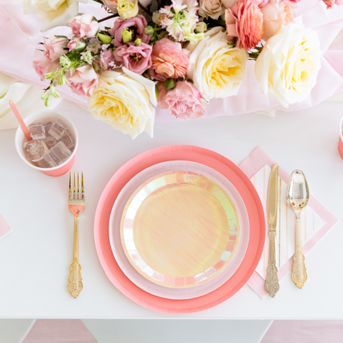 Jollity & Co Solid Color Dessert Plates In Pink