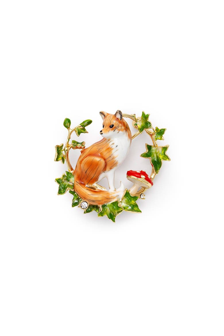 Fox & Ivy Brooch, Main, color, Fox & Ivy