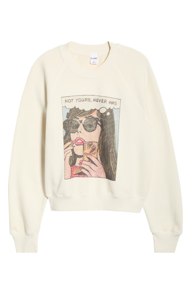 Re/Done Not Yours Graphic Sweatshirt, Main, color, Vintage White