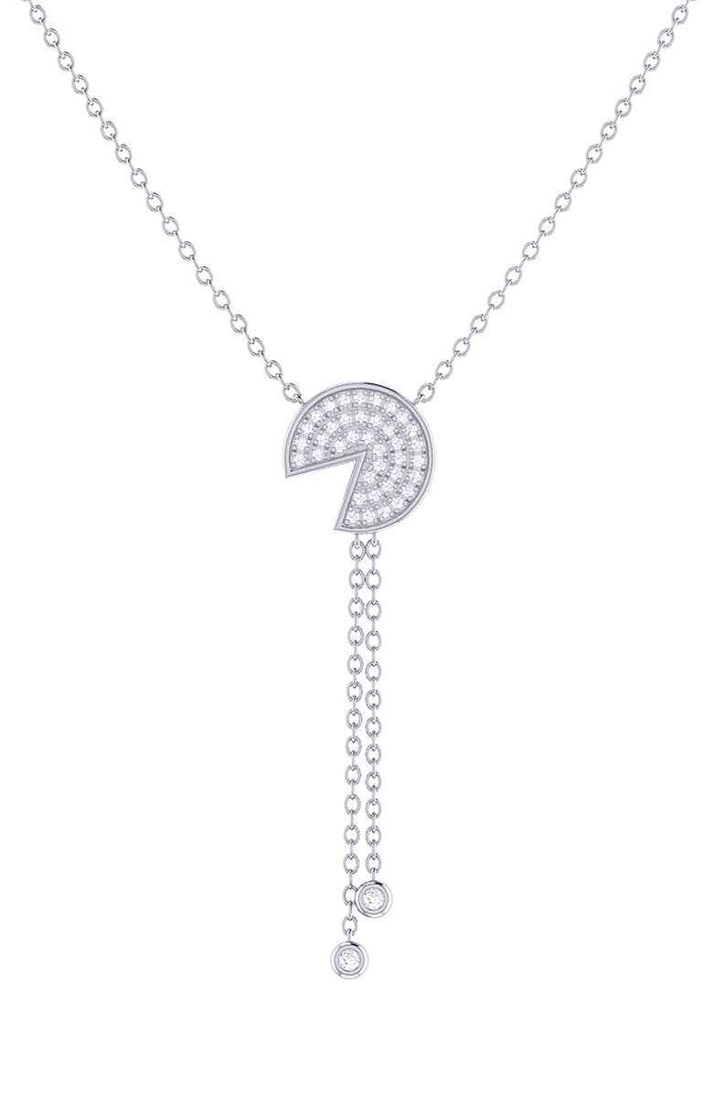 LuvMyJewelry Pac-Man Candy Diamond Lariat Necklace, Alternate, color, Silver