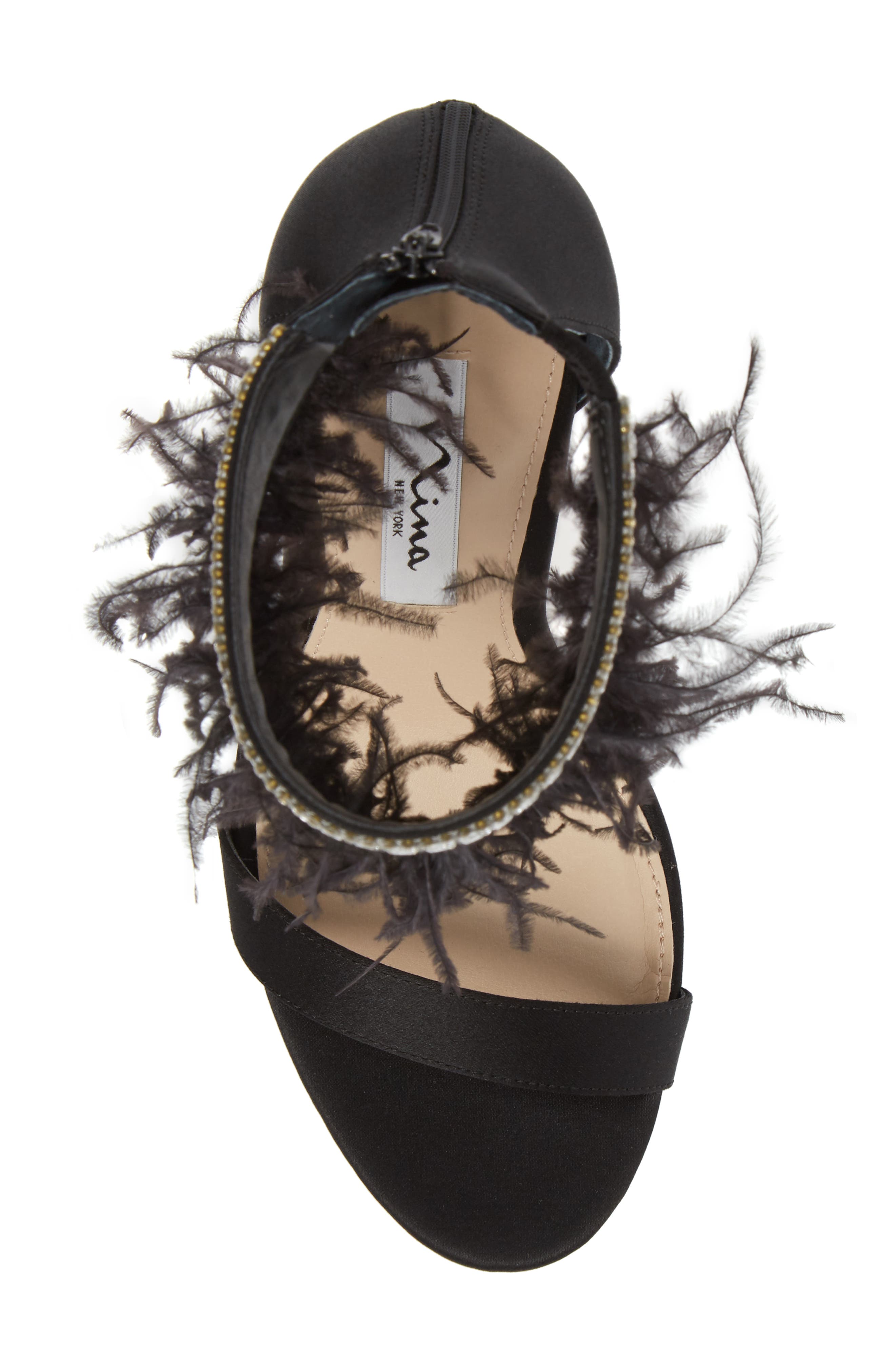 Nina Fran Embellished Feather Sandal, Alternate, color, 