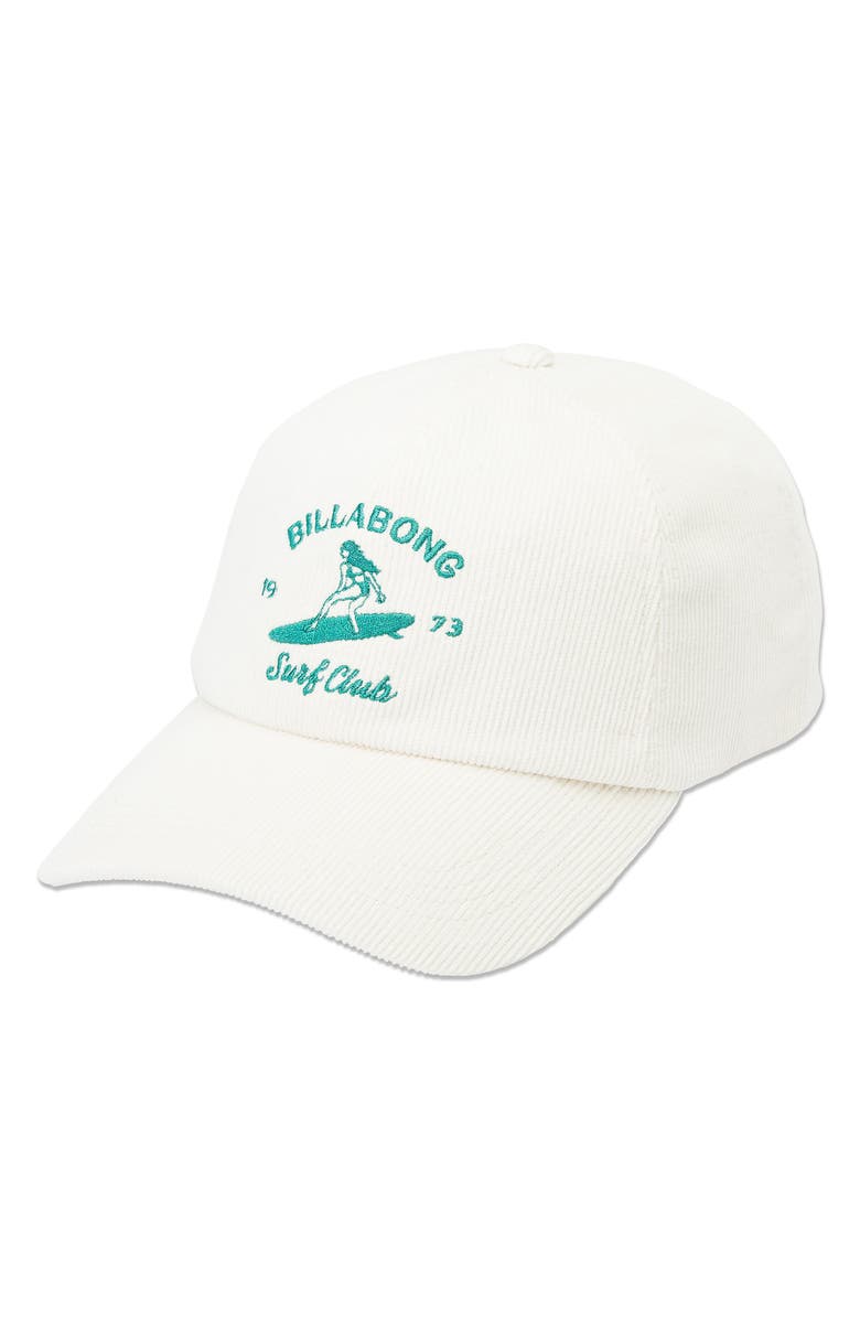 Billabong Embroidered Cotton Twill Baseball Cap, Main, color, Salt Crystal 1
