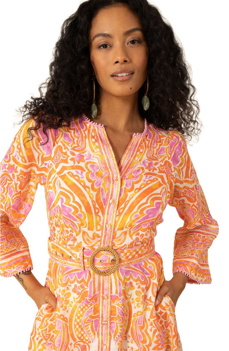 Hale Bob Davina Linen Dress, Alternate, color, 