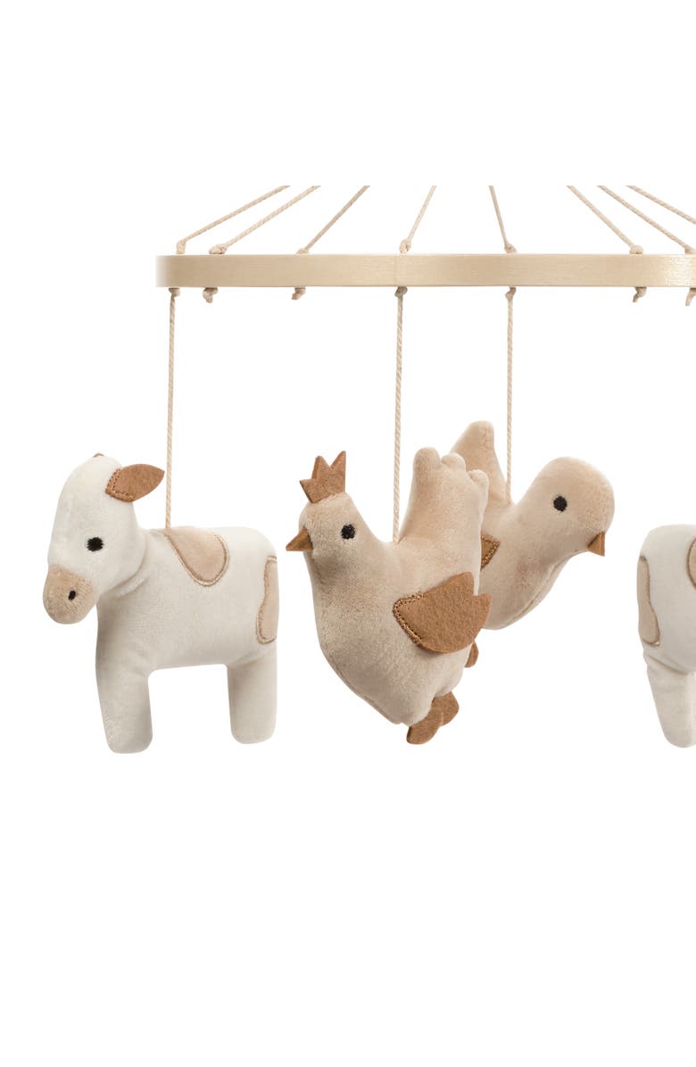 Bedtime Originals Farmyard Friends Musical Baby Crib Mobile Soother Toy, Alternate, color, Cream