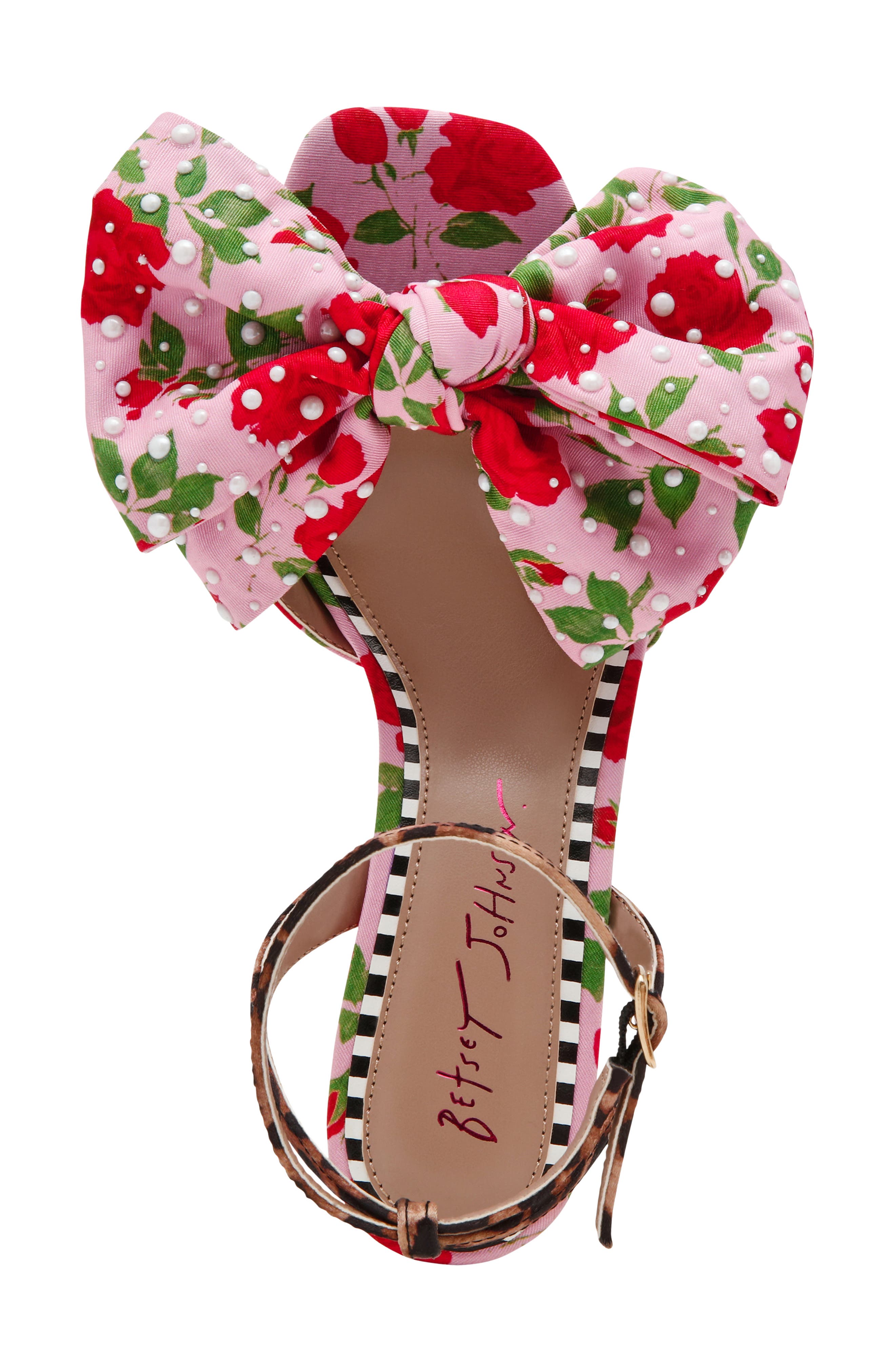 Arden Ankle Strap Sandal, Alternate, color, PINK ROSE FLORAL