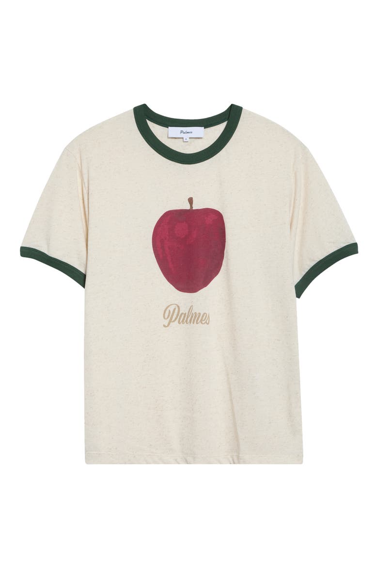 Apple Graphic Ringer Tee, Main, color, BROKEN WHITE