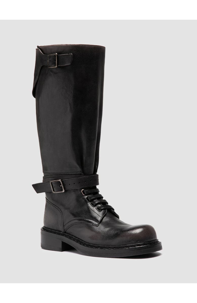 Officine Creative Dakota 003 Leather Military Boots, Alternate, color, Black