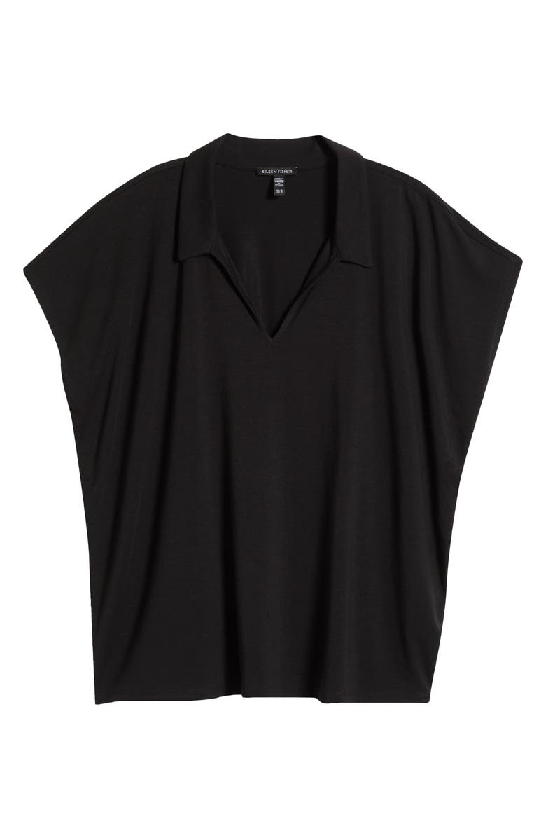 Eileen Fisher Boxy Johnny Collar Jersey Top, Alternate, color,