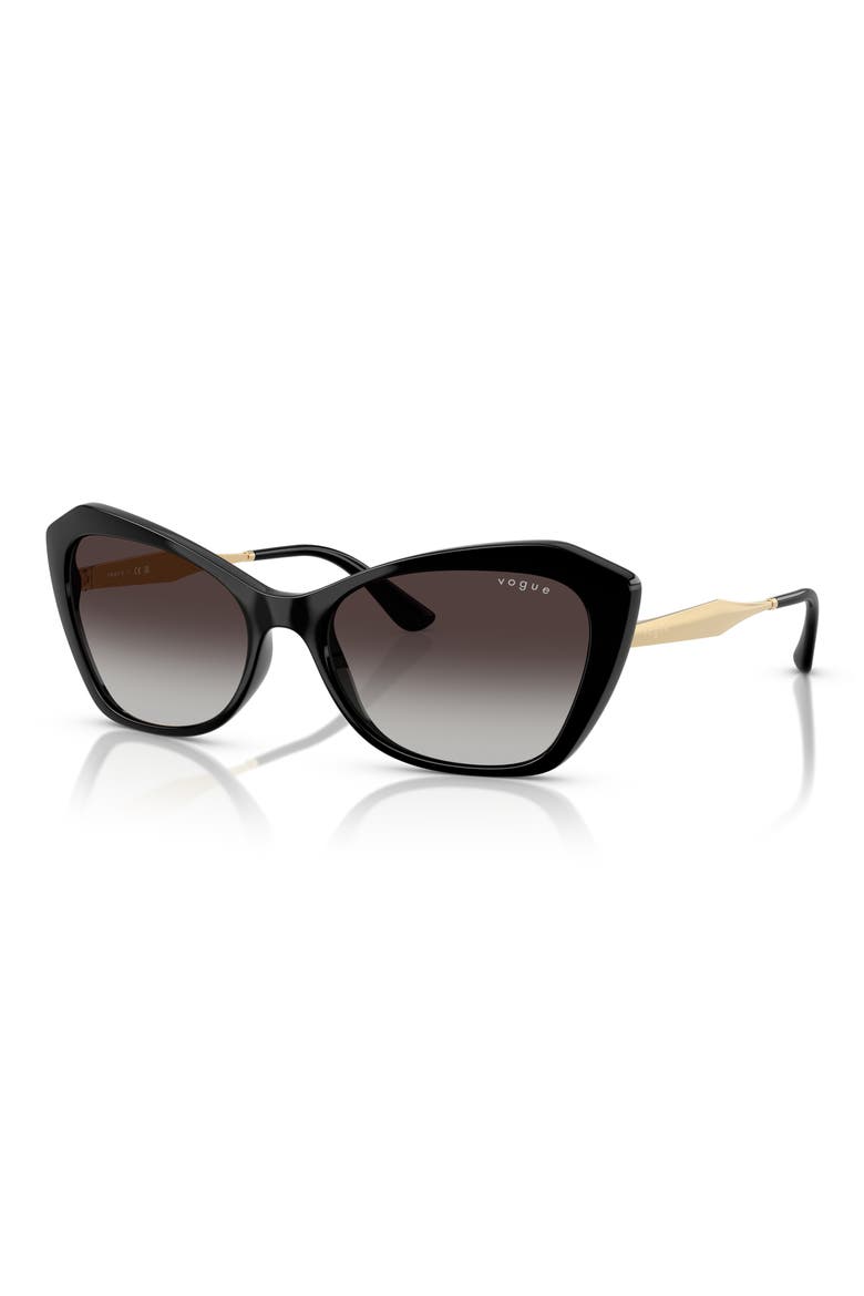 56mm Cat Eye Sunglasses, Alternate, color, BLACK