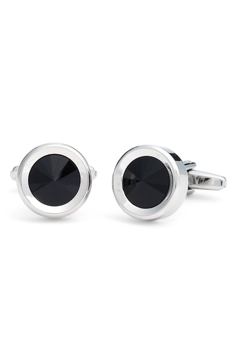 CLIFTON WILSON Round Cuff Links, Main, color, Black