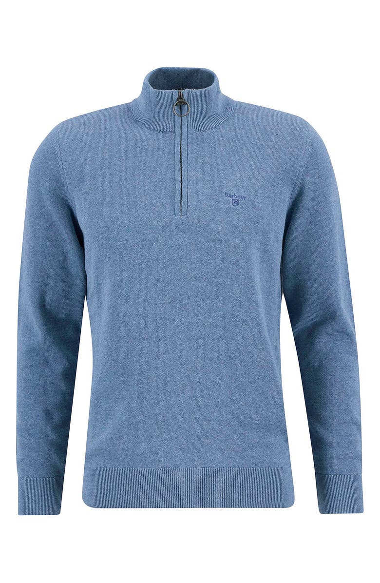 Barbour Cotton Quarter Zip Sweater, Alternate, color, Blue Stone