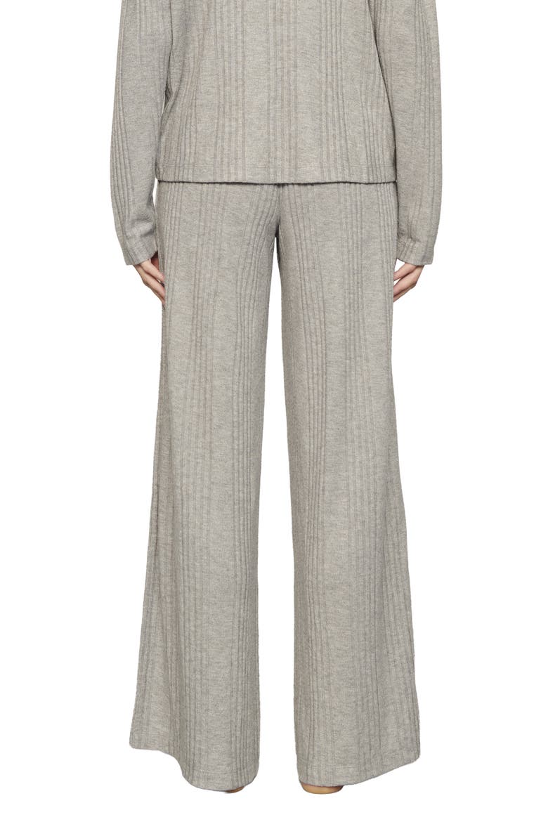 Variegated Rib Wide Leg Lounge Pants, Alternate, color, DARK HEATHER GREY