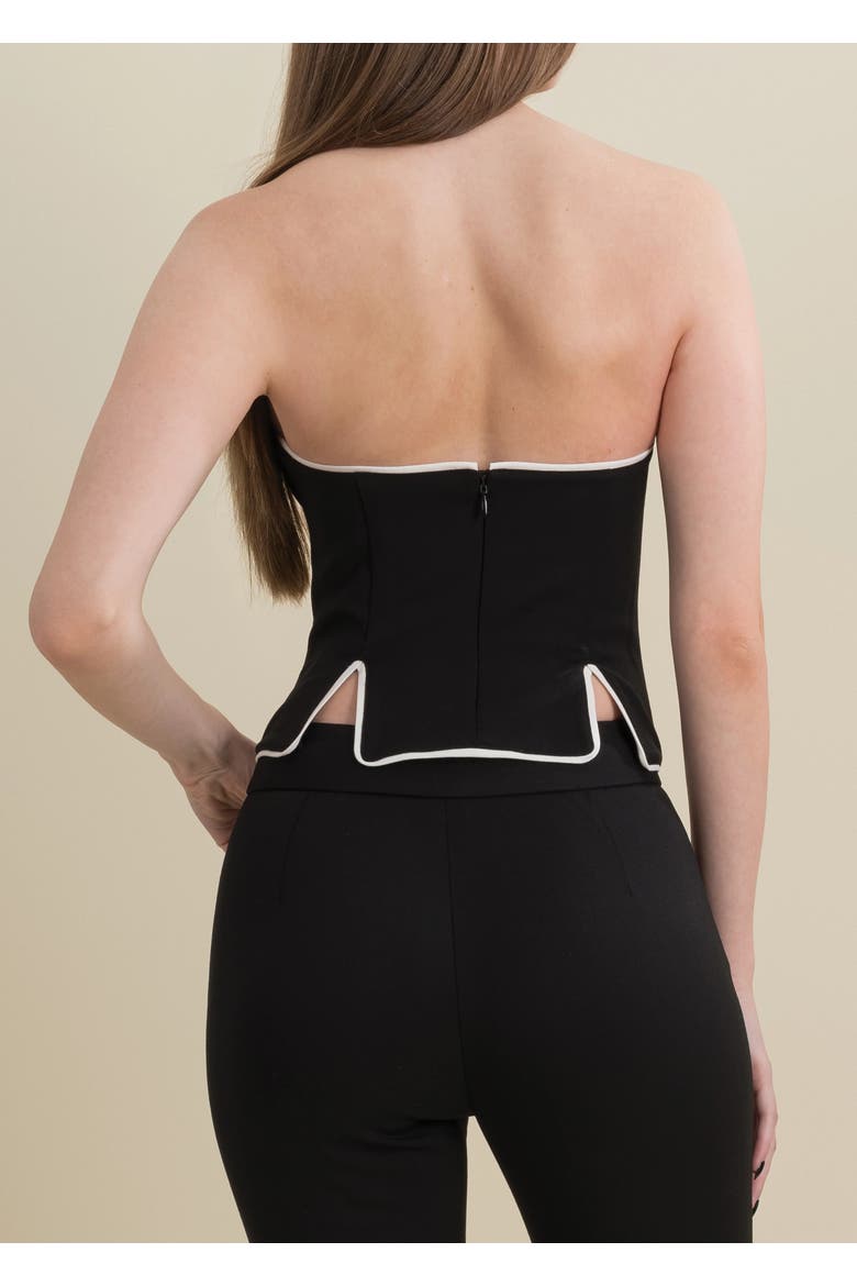 Helix Form-Fitting Stretch Wool Top, Alternate, color, Black & Natural