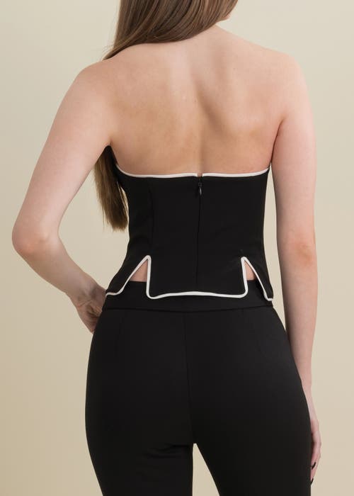 Contessa Mills Helix Form-fitting Stretch Wool Top In Black