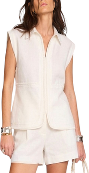 MINT VELVET Linen Sleeveless Collared Shirt