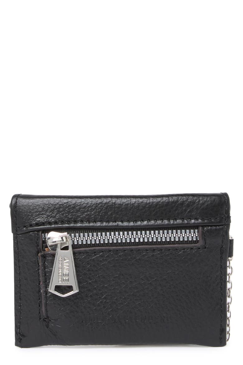 Ashley Leather Pouch, Alternate, color, BLACK W/ SILVER