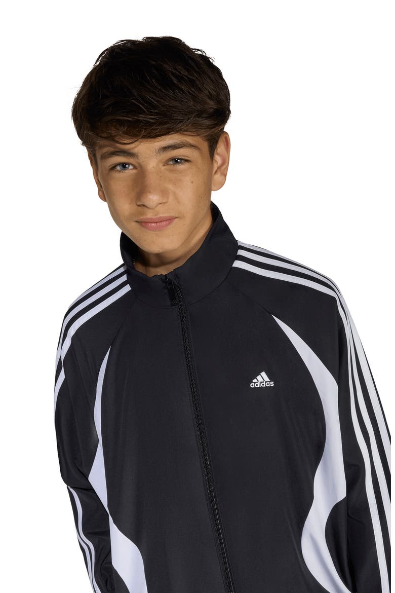 Kids' Teamgeist Loose Fit Track Jacket, Alternate, color, BLACK/ WHITE/ WHITE