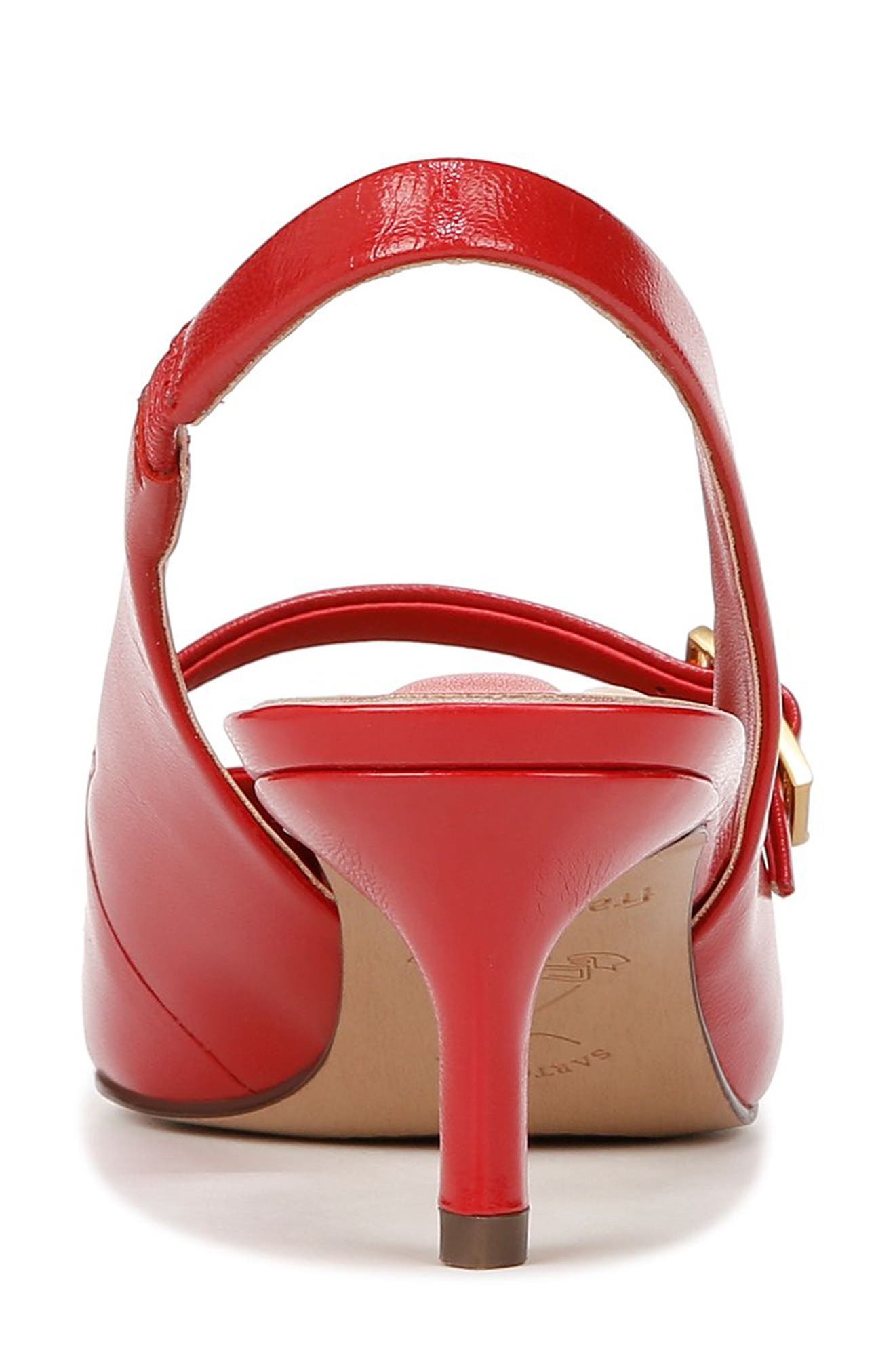 Franco Sarto Khloe Pointed Toe Kitten Heel Pump, Alternate, color, Red