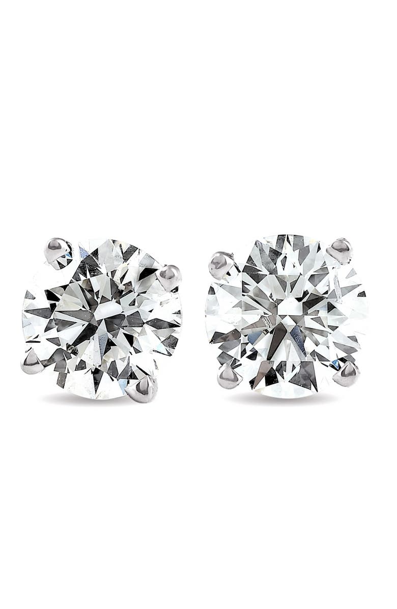 Bliss Diamond 3 CT Round Lab Grown Diamond Screw Back Studs 14K Gold, Main, color, 14K White Gold