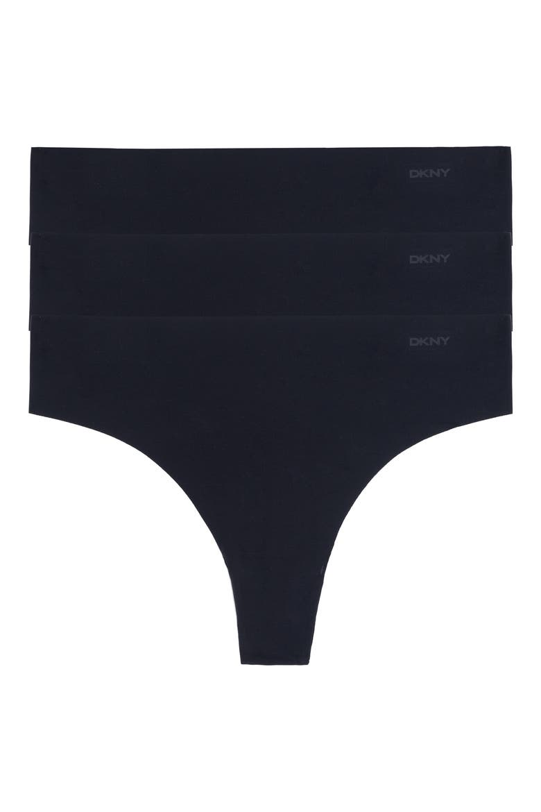 Assorted 3-Pack Cut Anywhere Thong, Alternate, color, DK BLACK