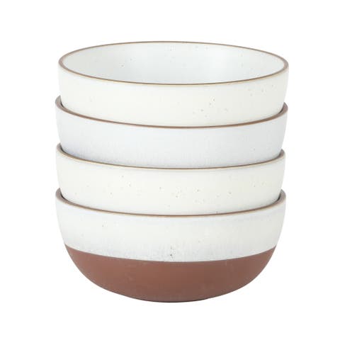 William Crest 4-Piece Reactive Glaze Stoneware Cereal Bowl Set