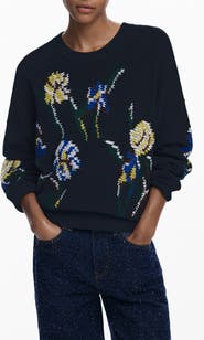 Desigual Floral Embroidered Sweater