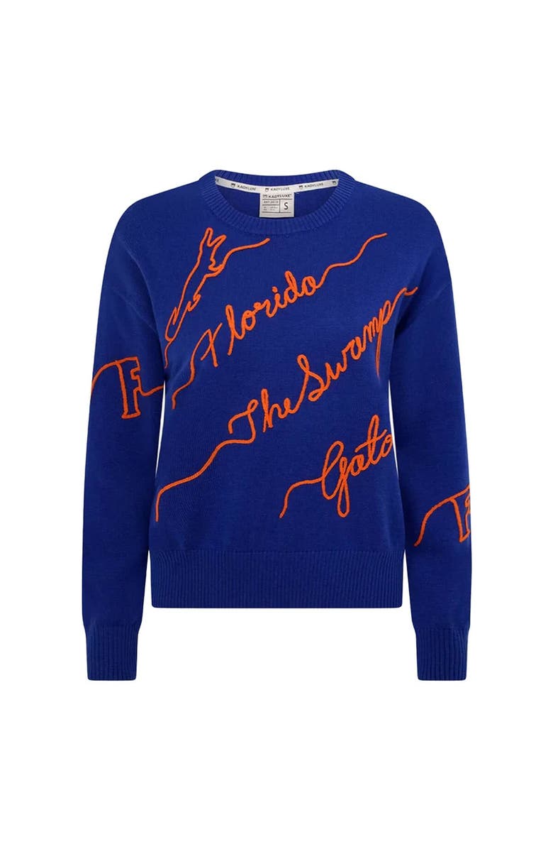 KADYLUXE Women's Royal Florida Gators Love Note Embroidered Pullover Sweater, Alternate, color, Royal