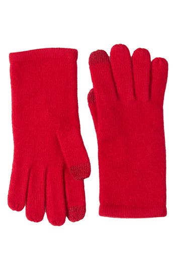 Sofia Cashmere Sofiacashmere Touch Screen Cashmere Glove In Red