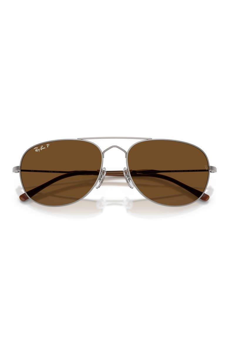Bain Bridge 60mm Gradient Polarized Pillow Sunglasses, Alternate, color, GUNMETAL / POLAR BROWN