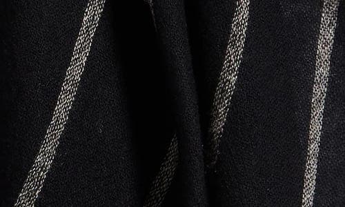 Nordstrom Stripe Cashmere Scarf In Black- Oatmeal Combo