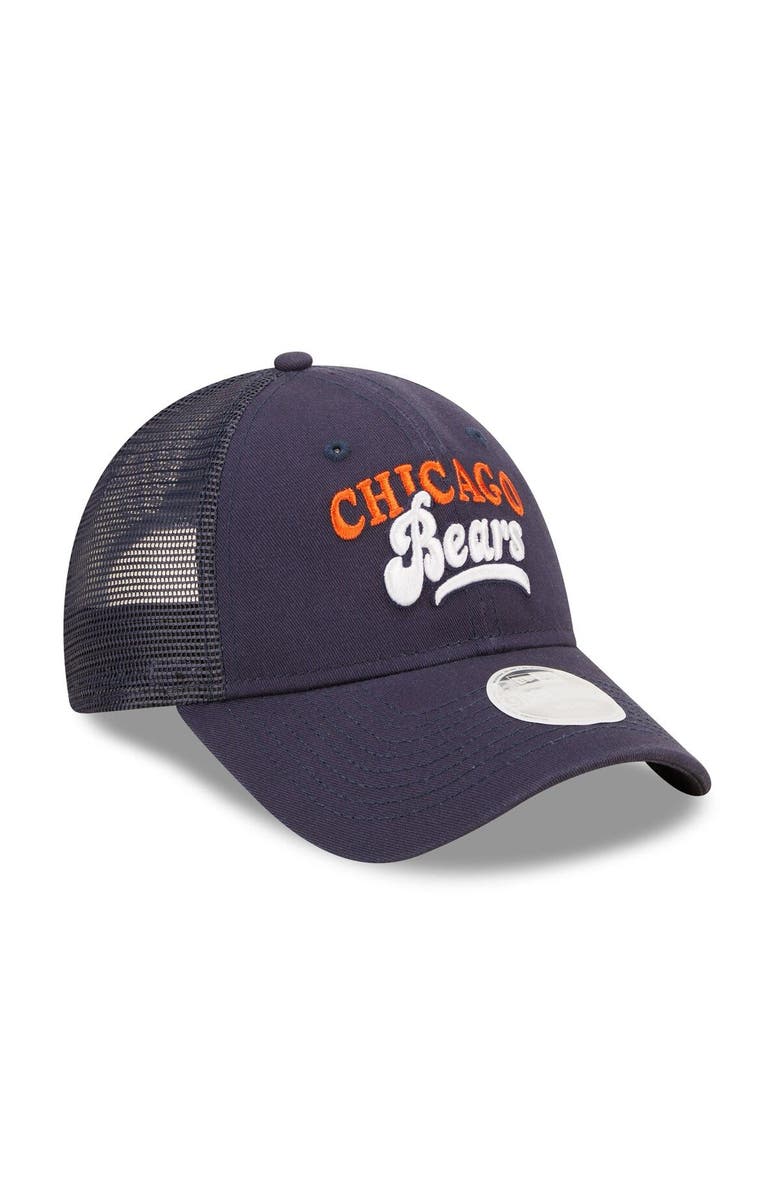 New Era Women's New Era   Navy Chicago Bears Team Trucker 9FORTY Snapback Hat, Alternate, color, 