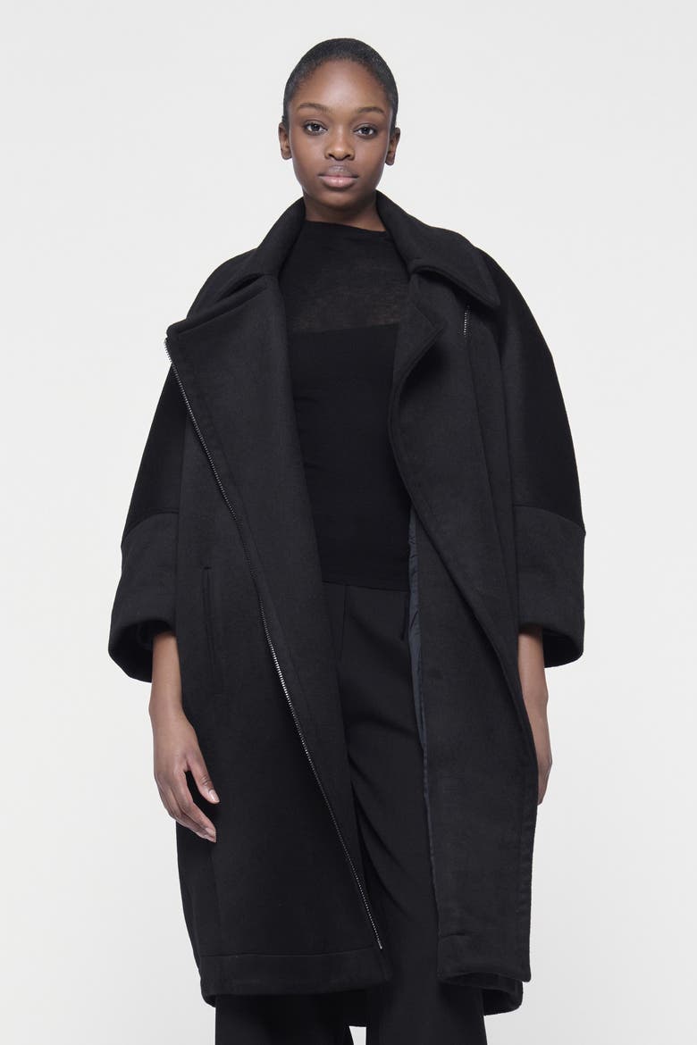 Boxy Biker Coat, Alternate, color, Black