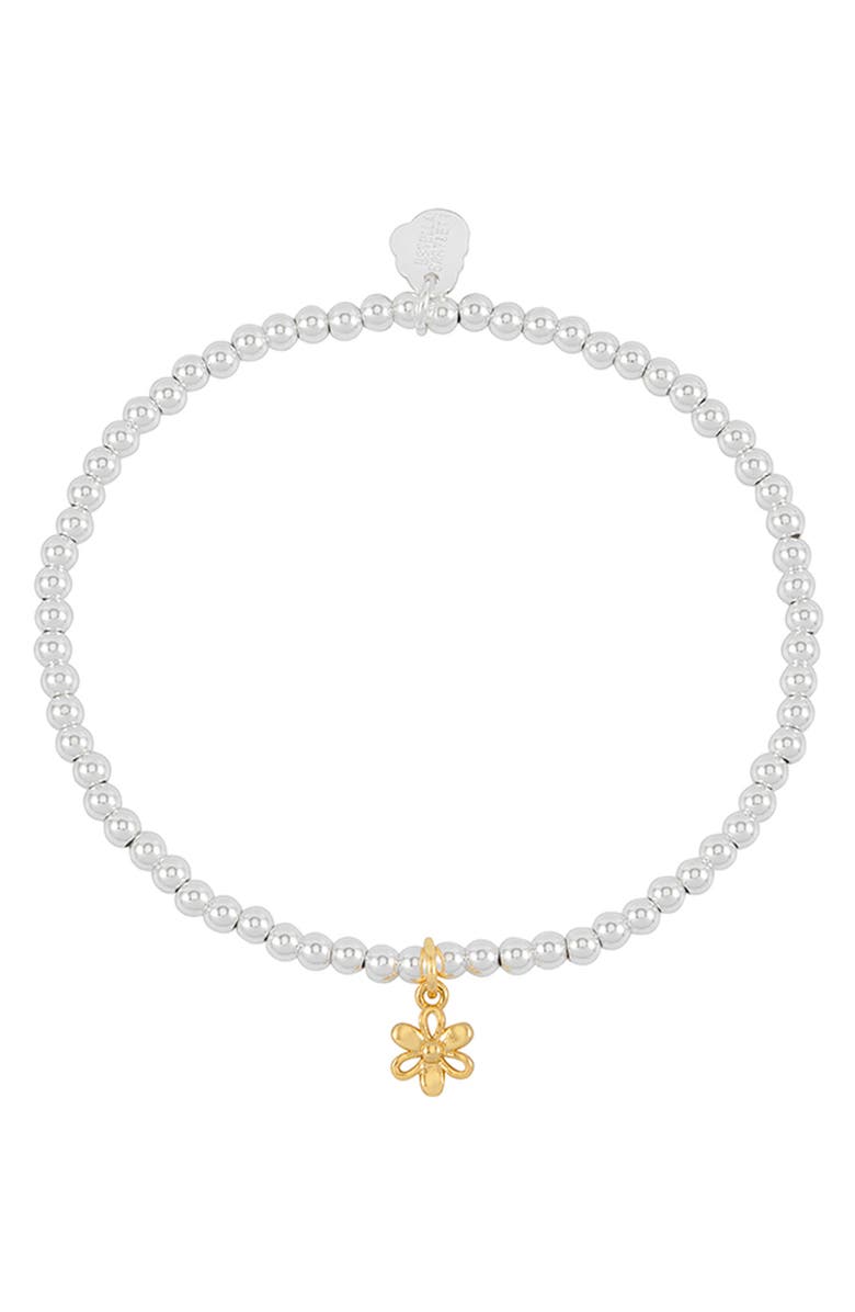 Estella Bartlett Sienna Flower Beaded Stretch Bracelet, Alternate, color, Gold