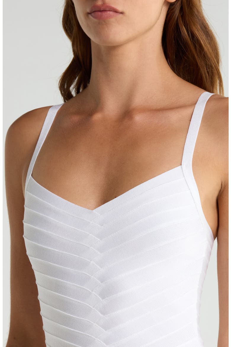The Cinch V-Neck Bandage Minidress, Alternate, color, WHITE