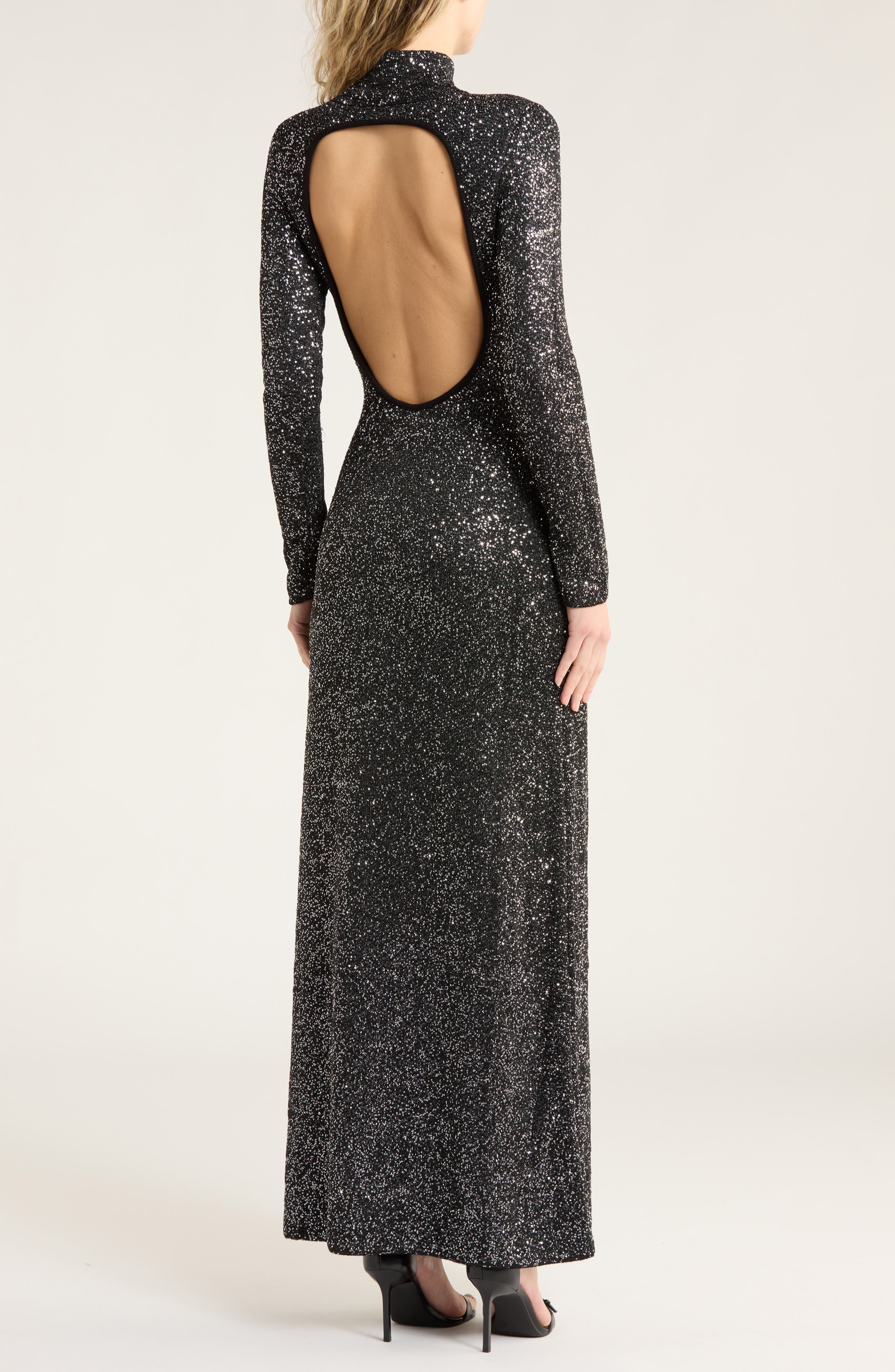 Danni Sequin Long Sleeve Maxi Sweater Dress - image 2