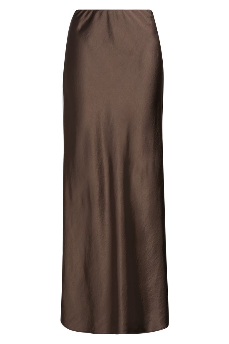 Satin Maxi Skirt, Alternate, color, BROWN SEAL