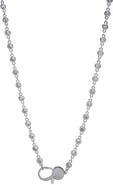 BY ADINA EDEN Silver CZ Bezel Pave Lobster Lock Chain Necklace