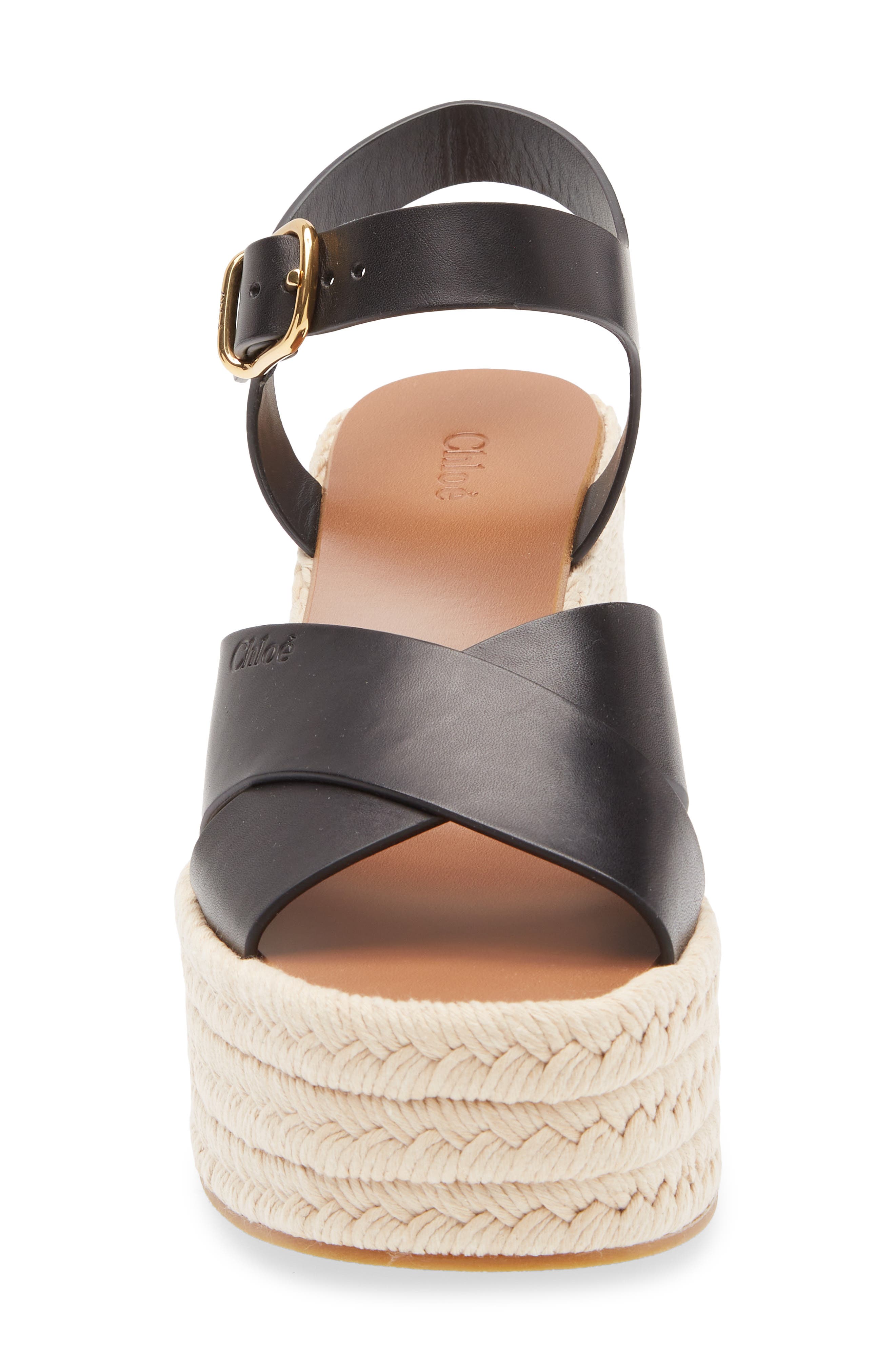 Chloé Isla Platform Espadrille Sandal, Alternate, color, Beige/ Black