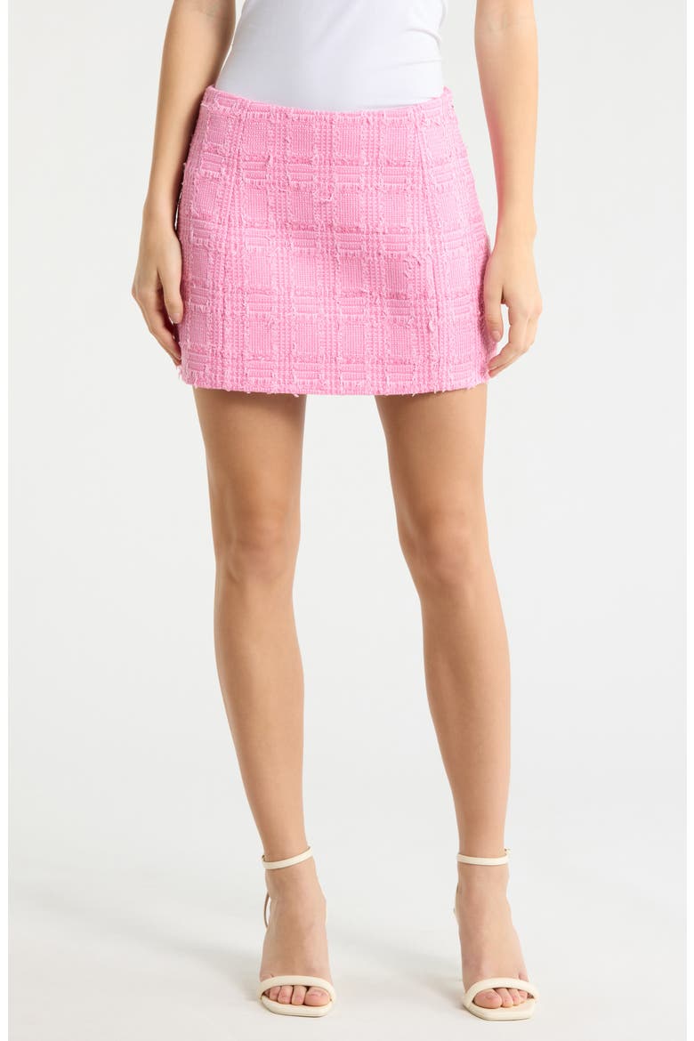 Tweed Miniskirt, Main, color, PINK FROSTING