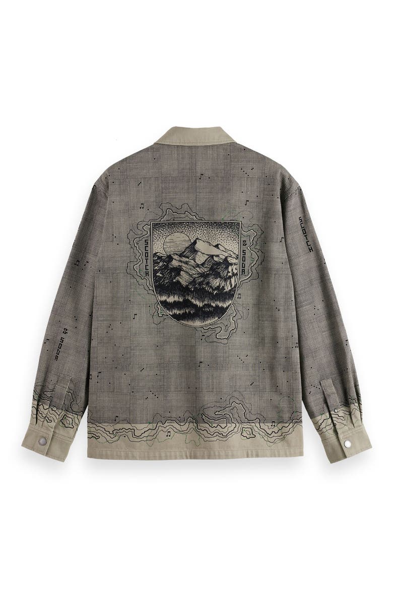 Map Graphic Snap-Up Overshirt, Alternate, color, PLAZA TAUPE