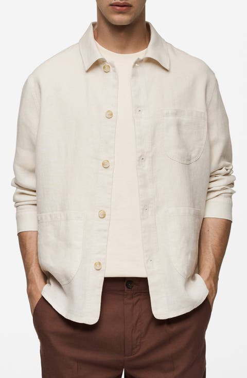Linen Button-Up Overshirt