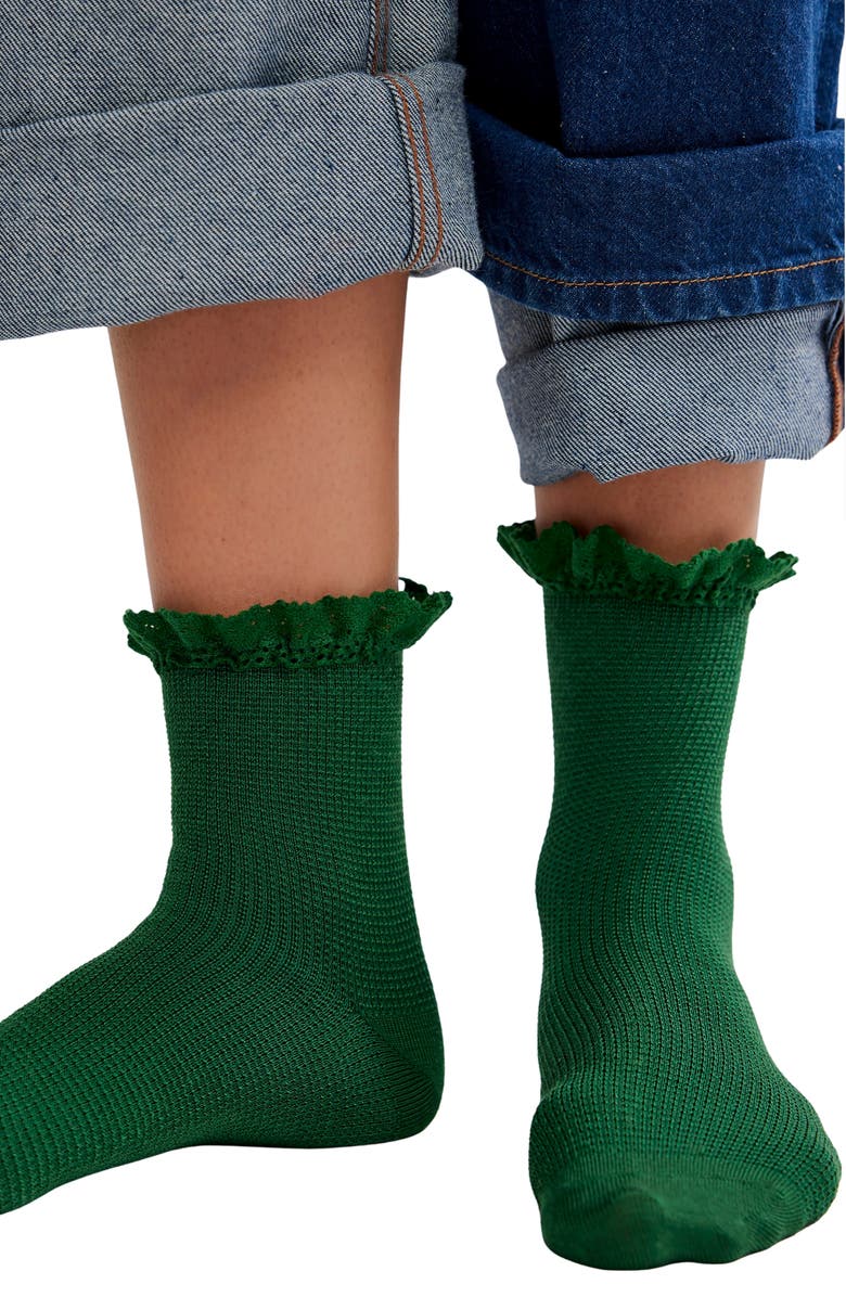 Free People Pack of 3 Ruffle Socks, Alternate, color, Merry And Bright